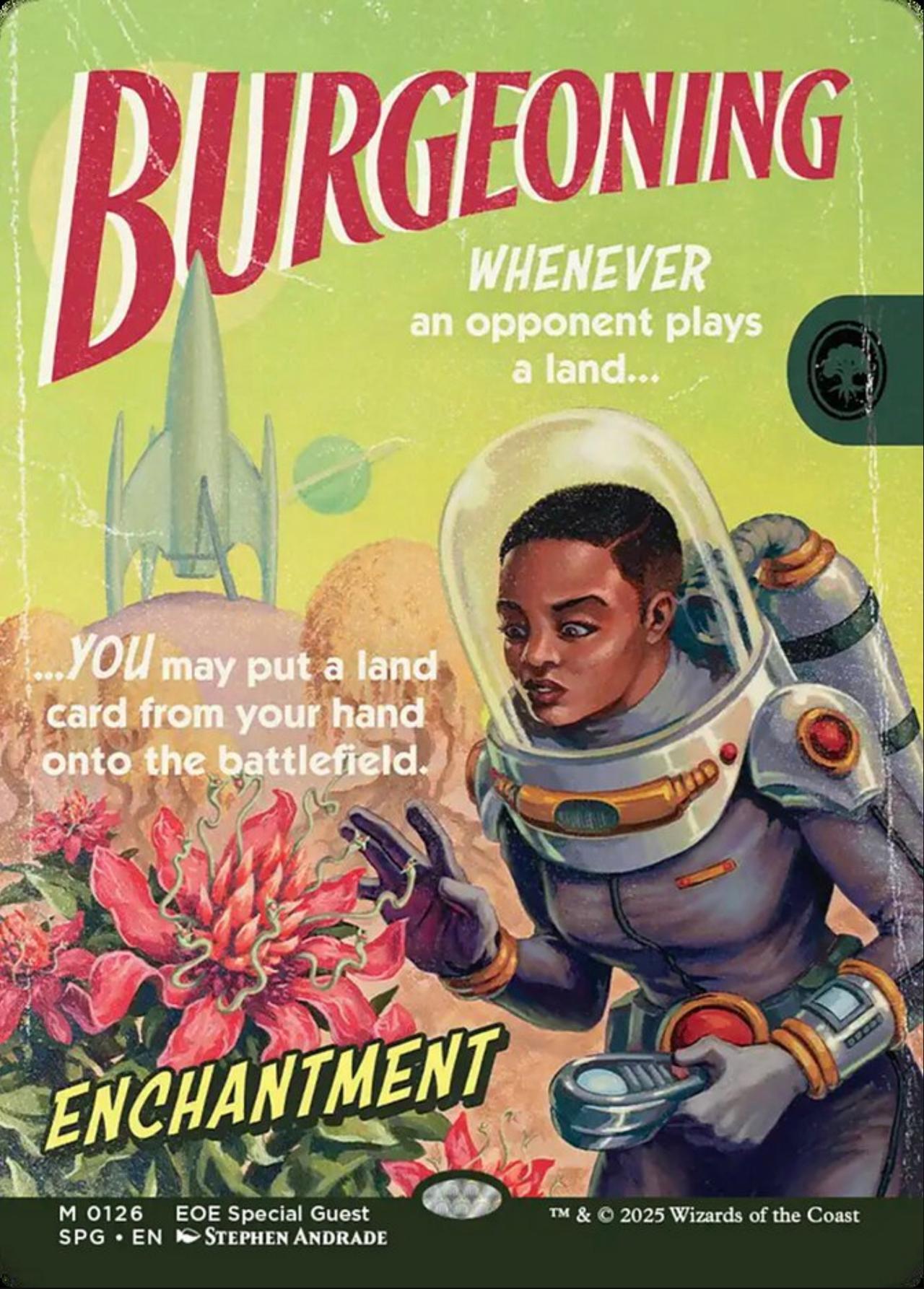 The Burgeoning Special Guest card from Magic: The Gathering's Edge of Eternities set