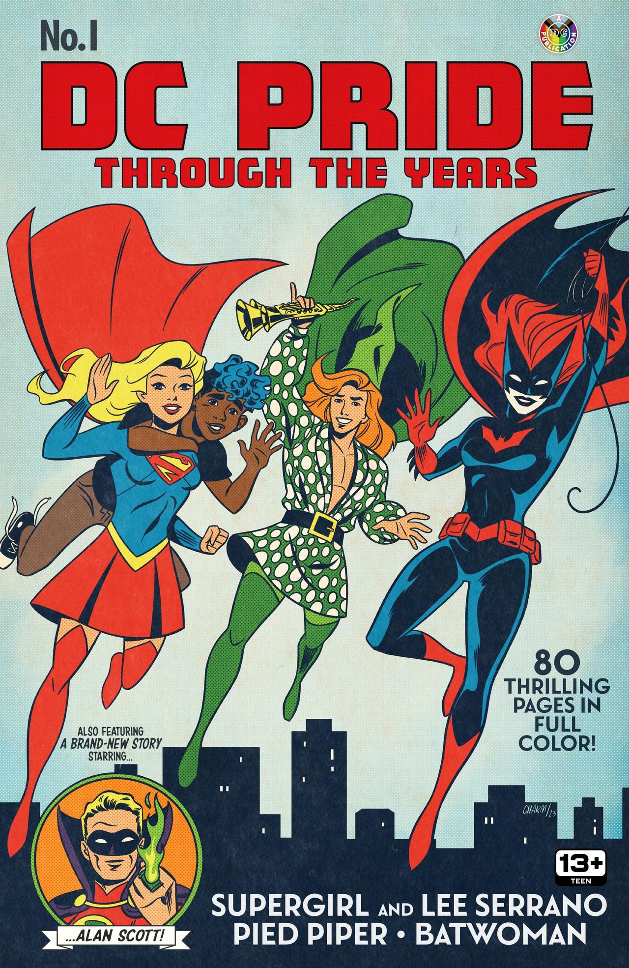 cover of DC Pride Through the Years featuring DC superheroes
