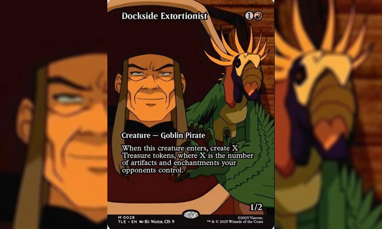 An image of Dockside Extortionist from Magic: The Gathering's Avatar: The Last Airbender set