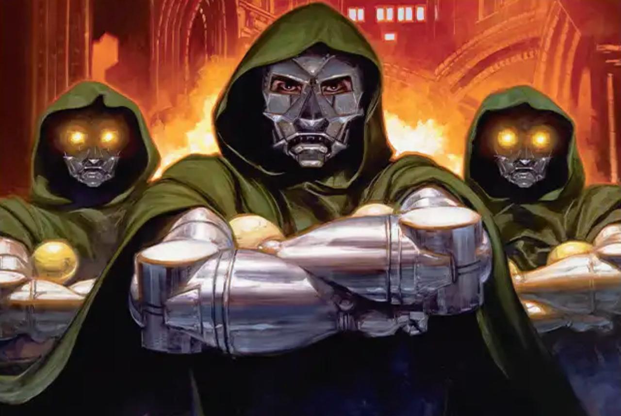 The art from the Doctor Doom card from Magic: The Gathering x Marvel's Super Heroes
