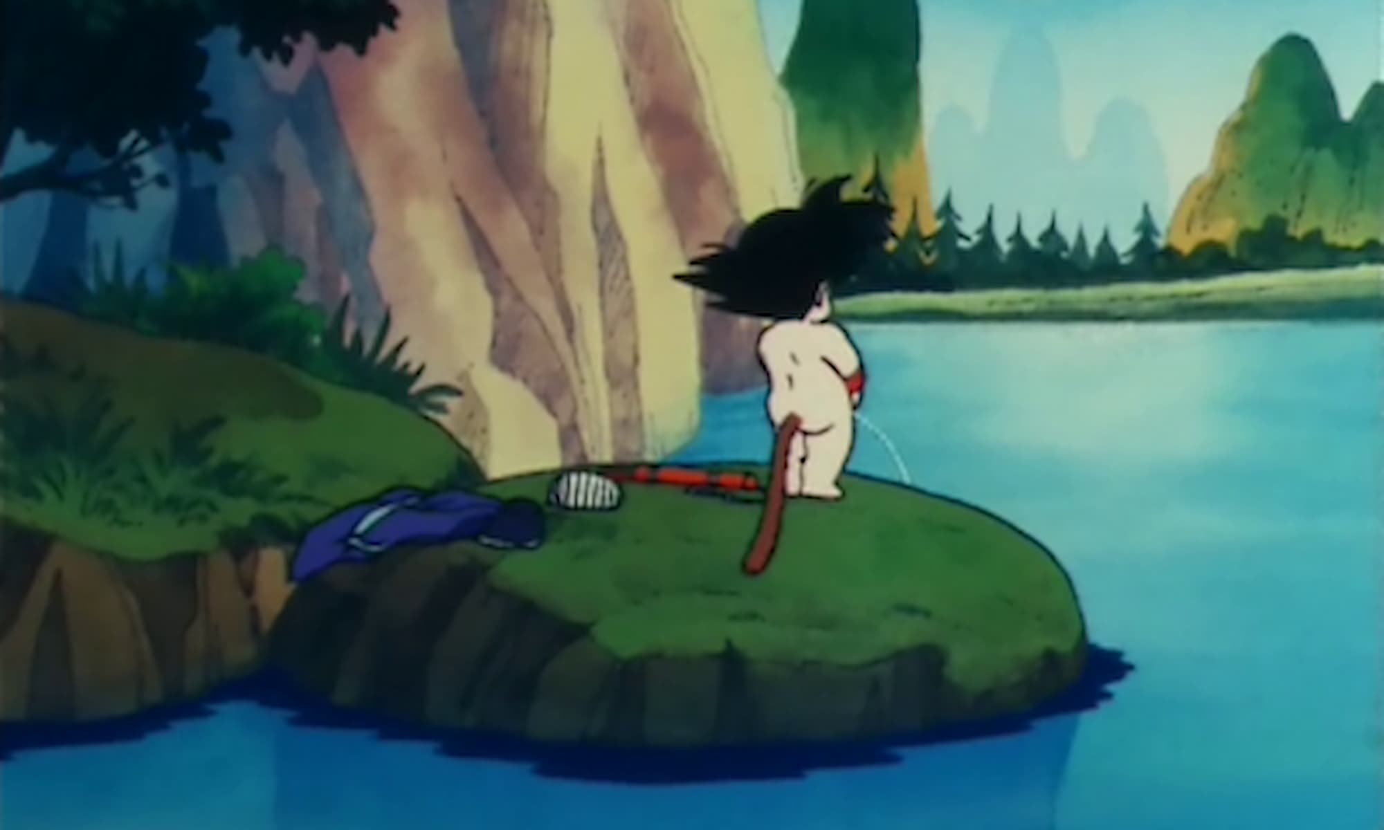 Dragon Ball Goku Peeing