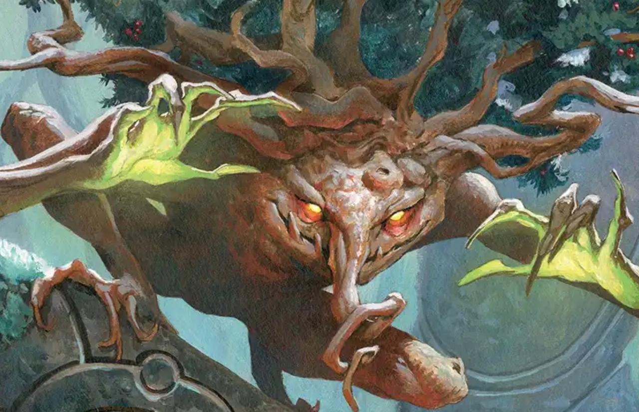 The art for Ferrafor, Young Yew from Magic: The Gathering