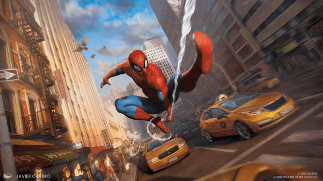 Artwork from Magic: The Gathering x Marvel’s Spider-Man crossover set 