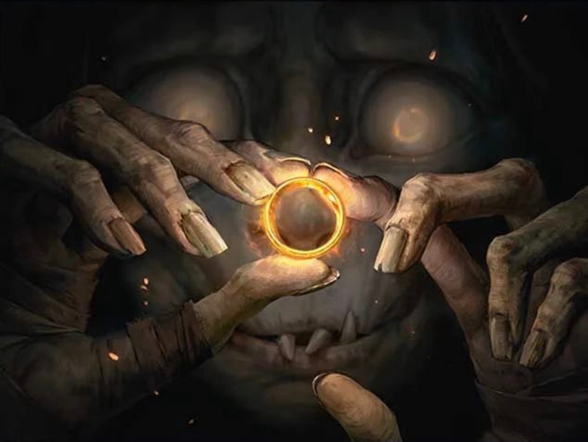 The art for My Precious from Magic: The Gathering x The Hobbit