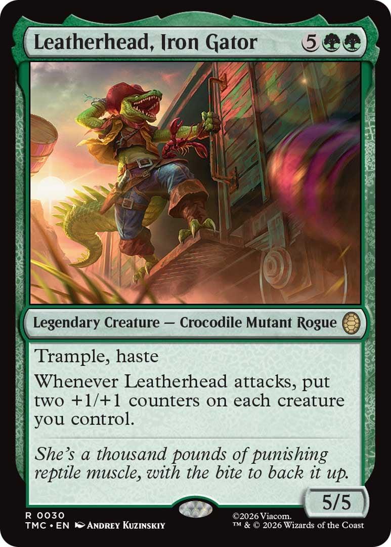 An image of the Leatherhead, Iron Gator Magic: The Gathering card