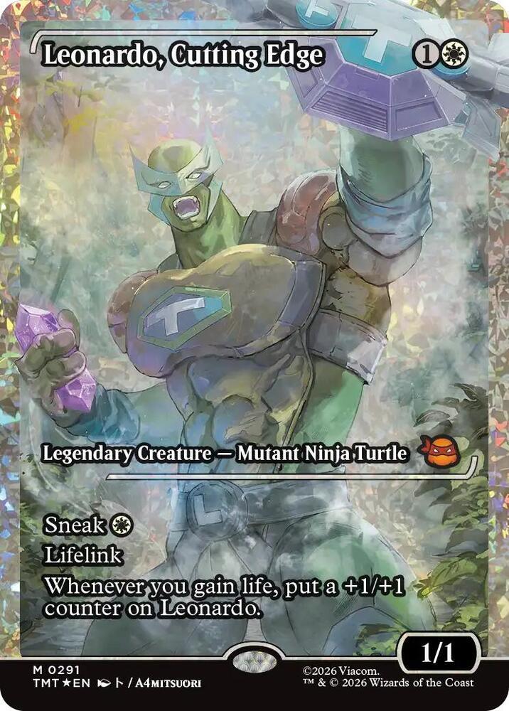 An image of Leonardo, Cutting Edge from Magic: The Gathering x Teenage Mutant Ninja Turtles