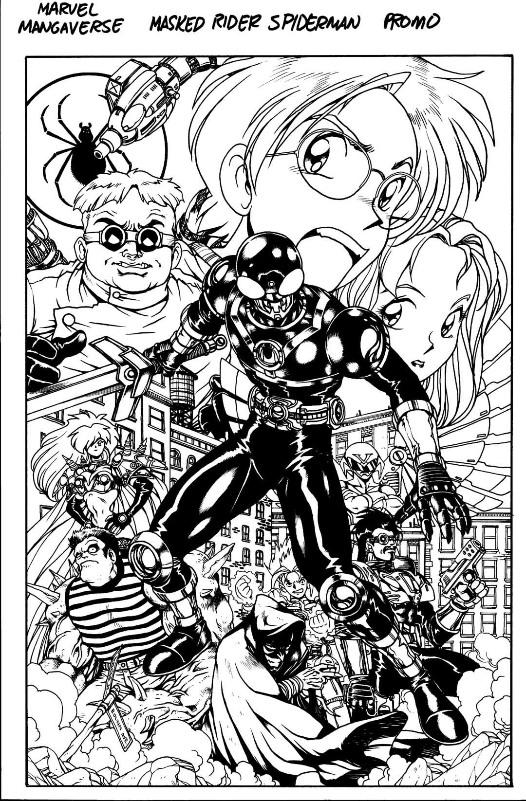 Brian Dunn's artwork for a Marvel Mangaverse Spider-Man