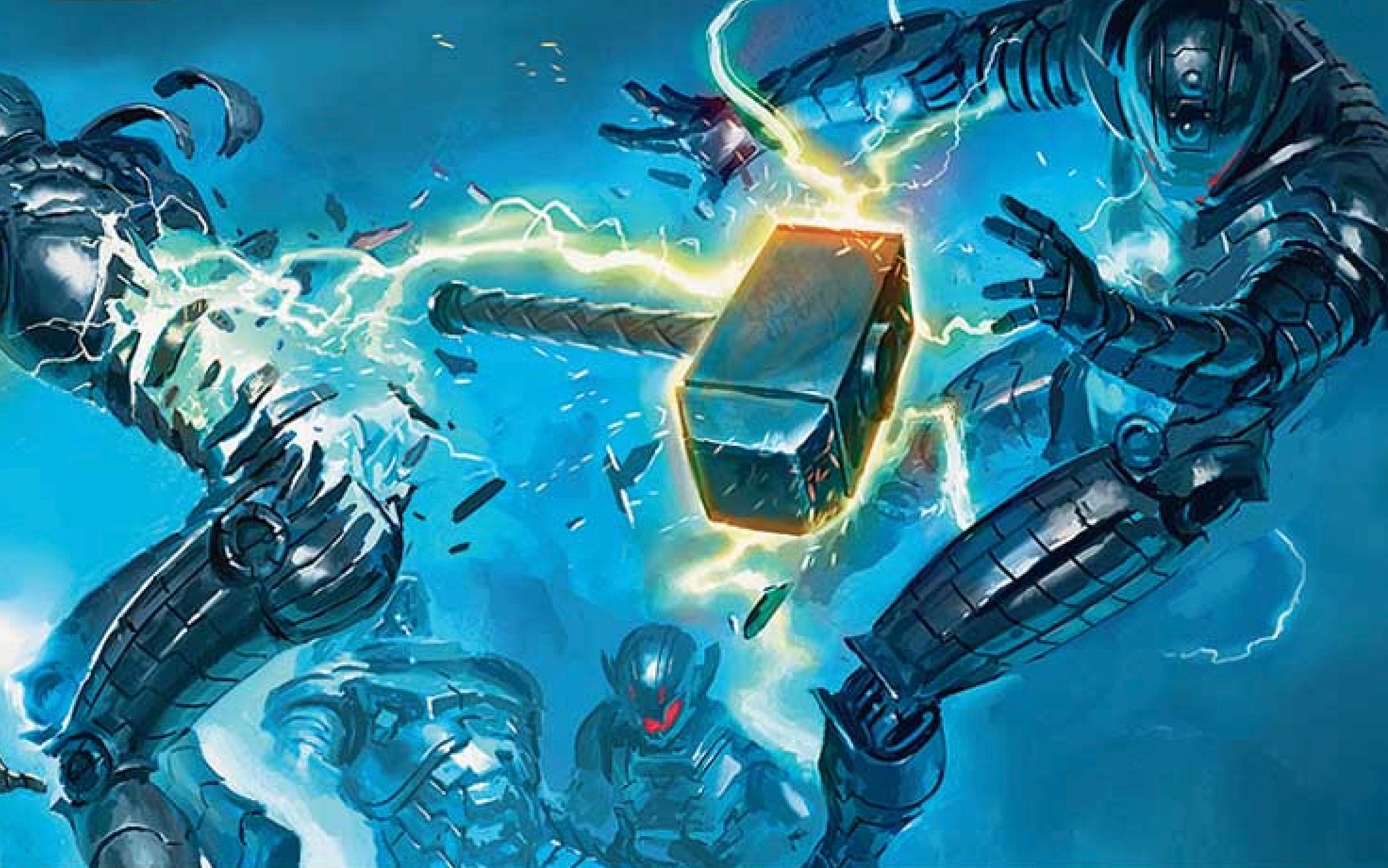 The art for Mjolnir, Hammer of Thor from Magic: The Gathering x Marvel Super Heroes