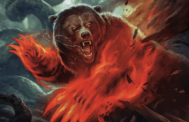 The art for Monstrous Rage, a Magic: The Gathering card