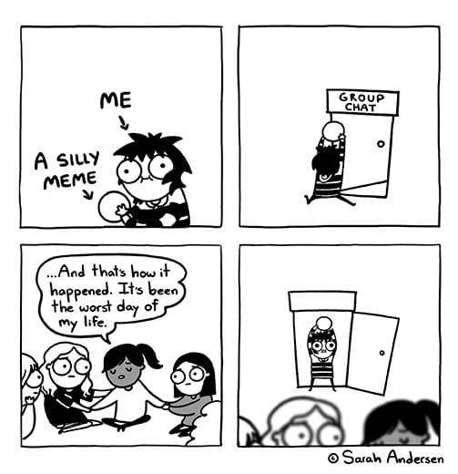 Sarah brings a meme at an inappropriate time