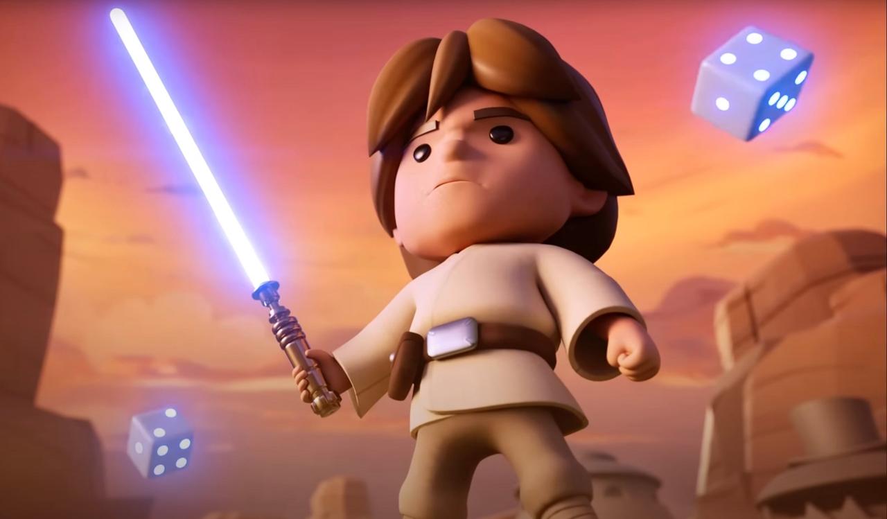 A still from the Star Wars x Monopoly GO! trailer