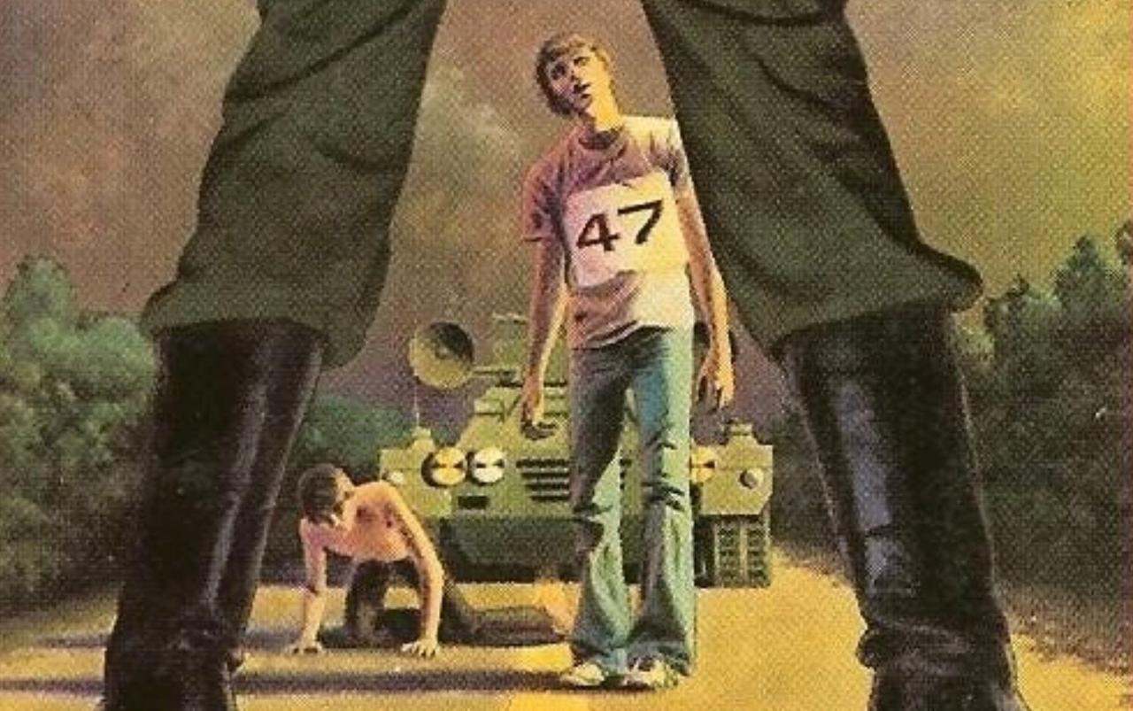 An image from the first edition cover of The Long Walk by Richard Bachman