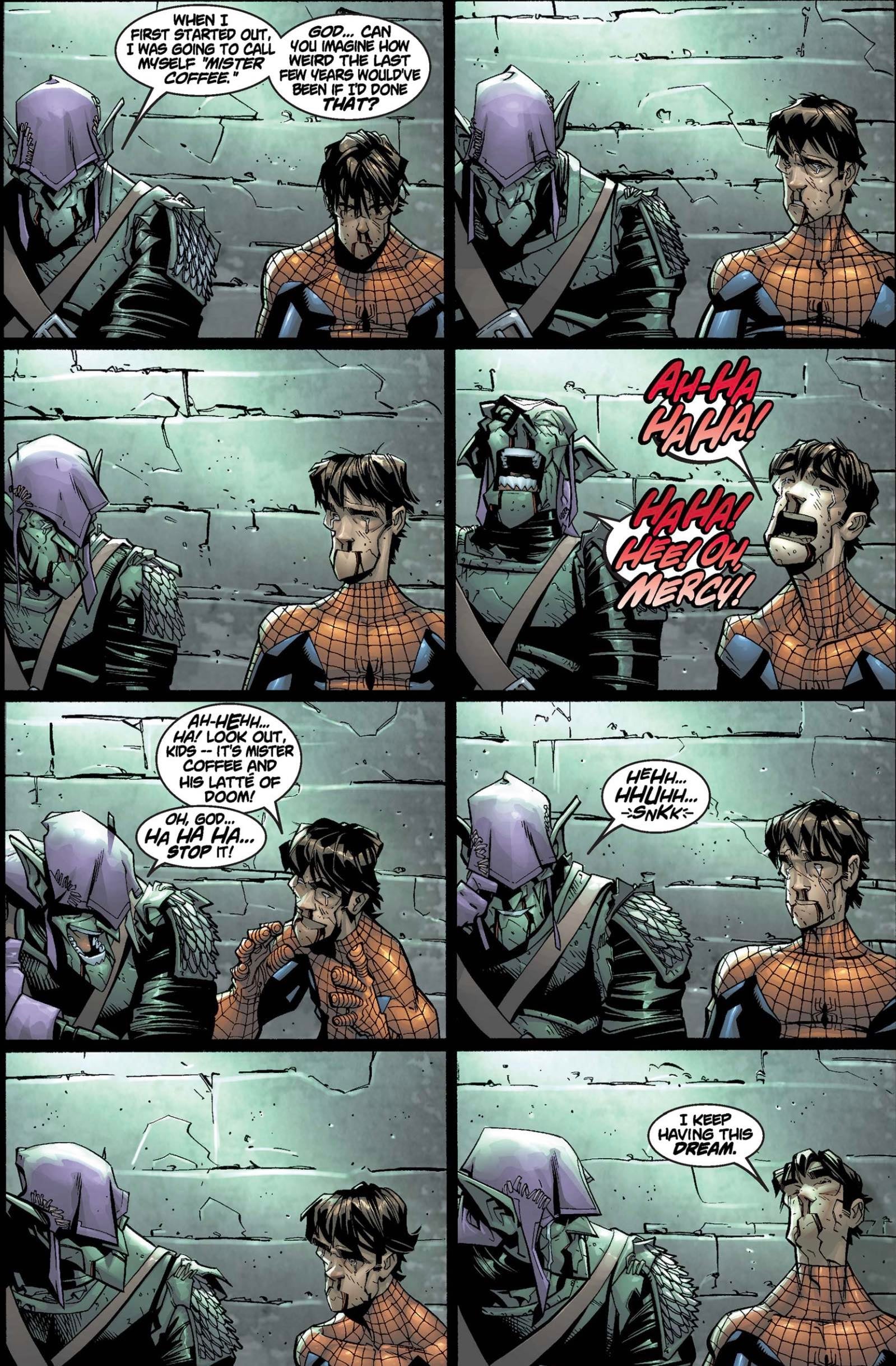 The Green Goblin tells Spider-Man his original villain name