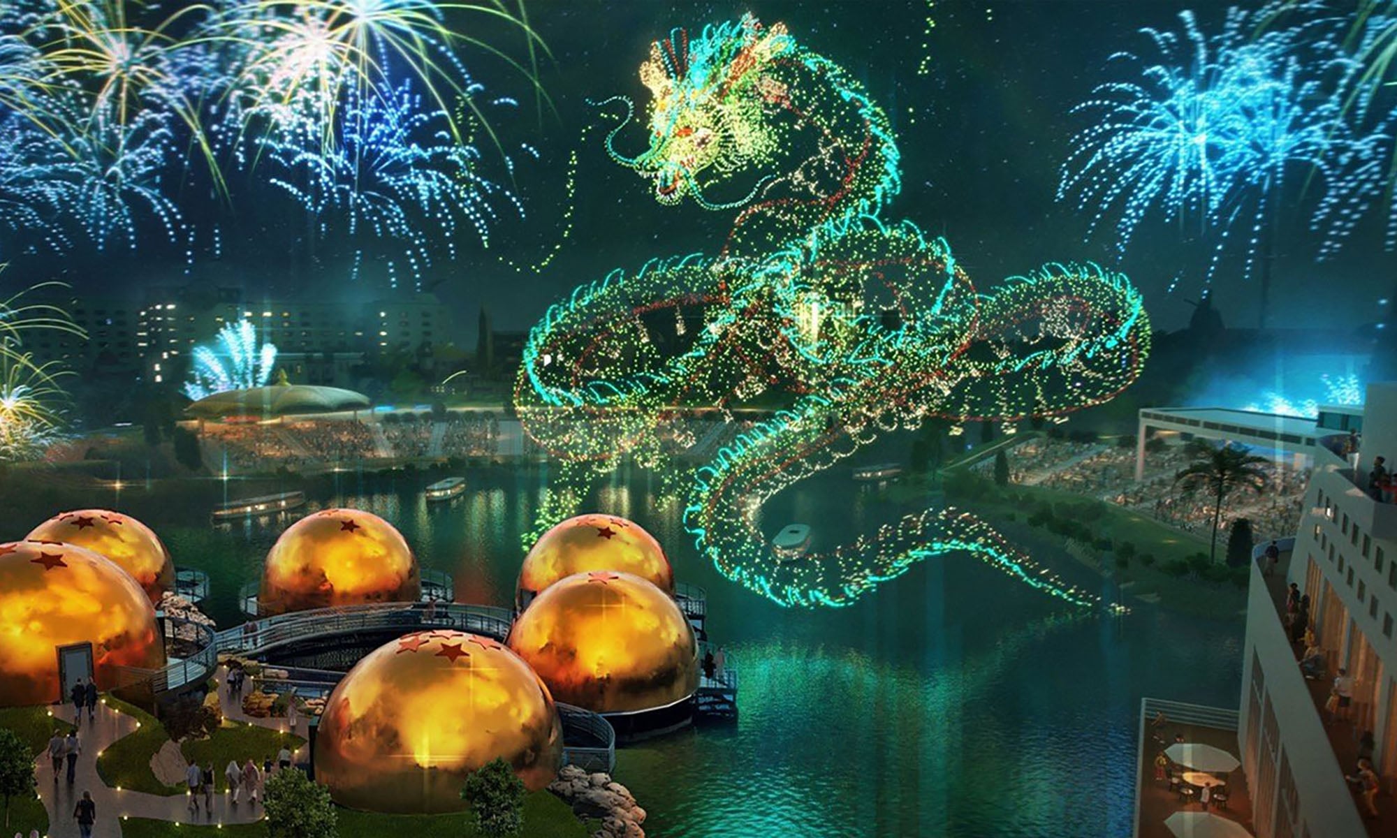 Dragon Ball theme park mockup for Saudi Arabia