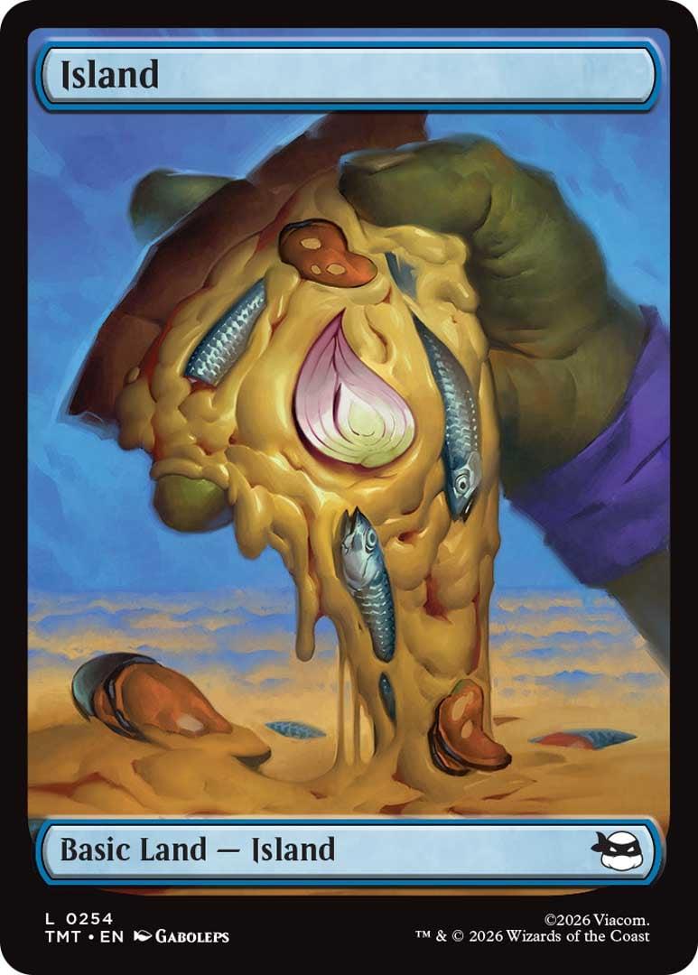 An image of the Island Basic Land cards in Magic: The Gathering x Teenage Mutant Ninja Turtles