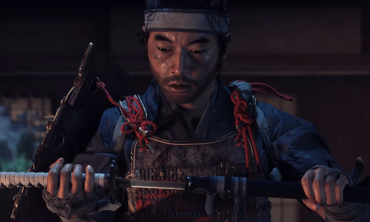 Jin Sakai In Ghost Of Tsushima With Sword