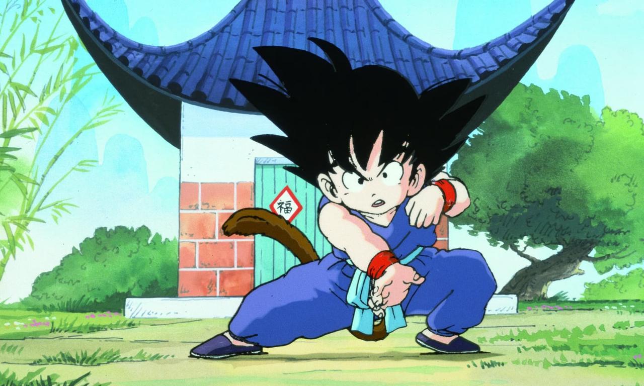 Kid Goku In A Fighting Pose In Dragon Ball