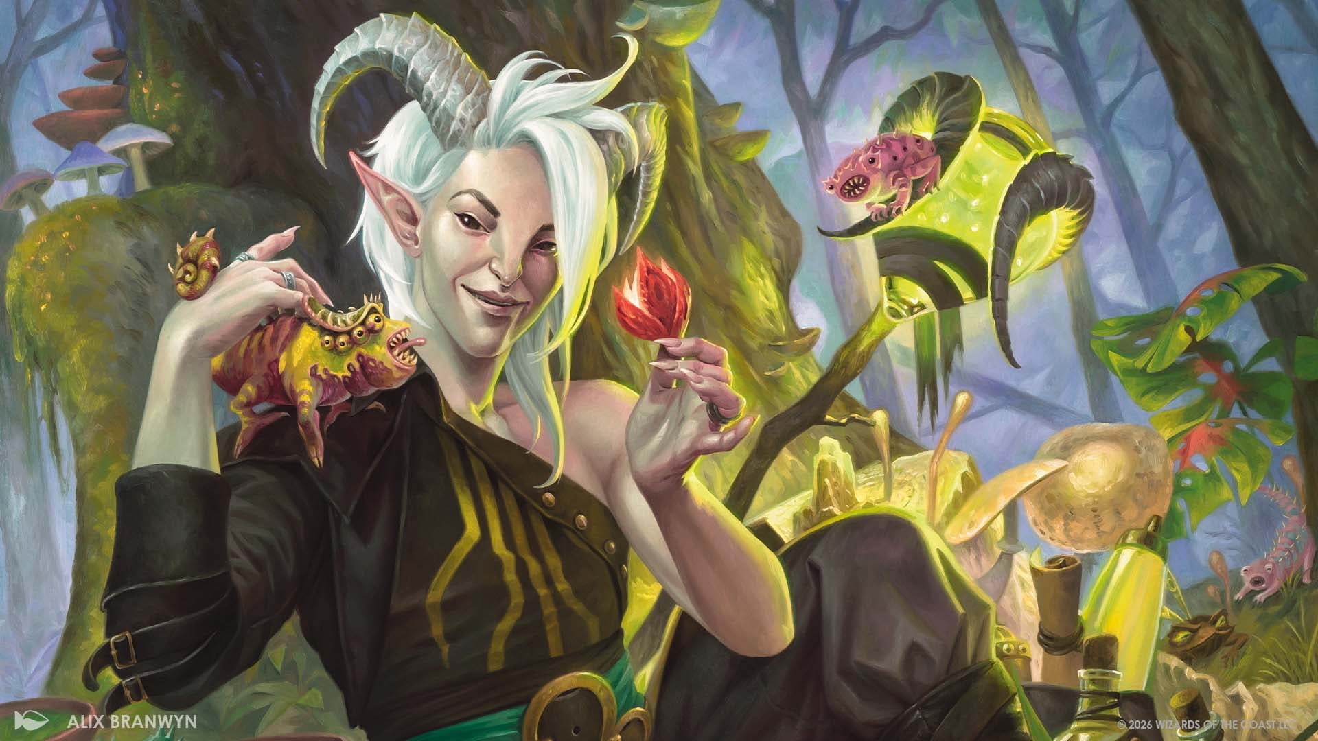 The art for Lluwen, Exchange Student from Magic: The Gathering