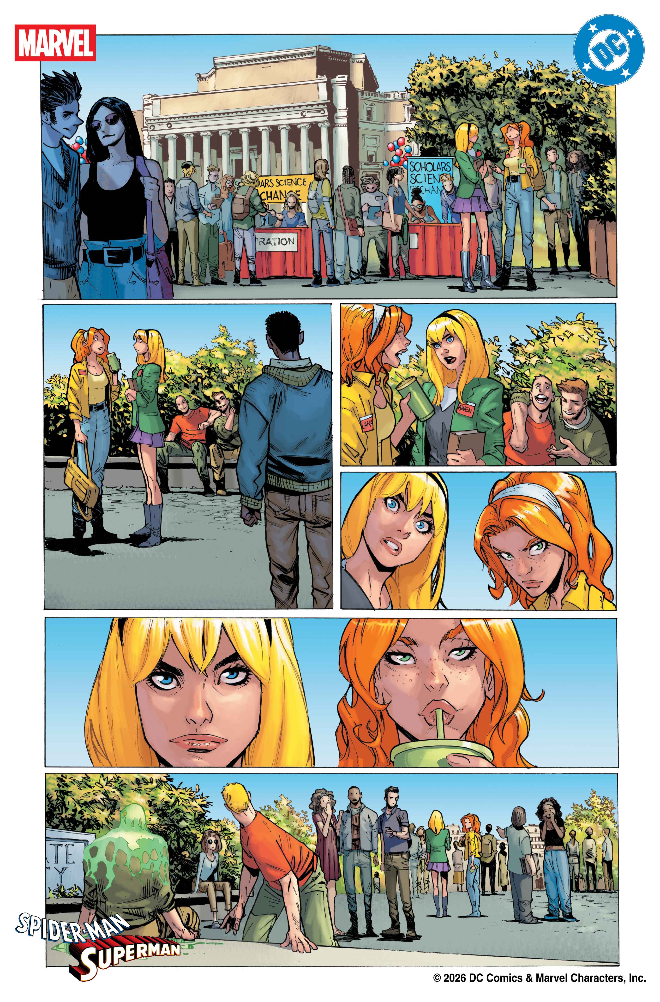 A preview page from Spider-Man/Superman #1