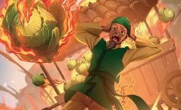 The art for the Meltdown card from Secret Lair x Avatar: The Last Airbender - Cabbage Man