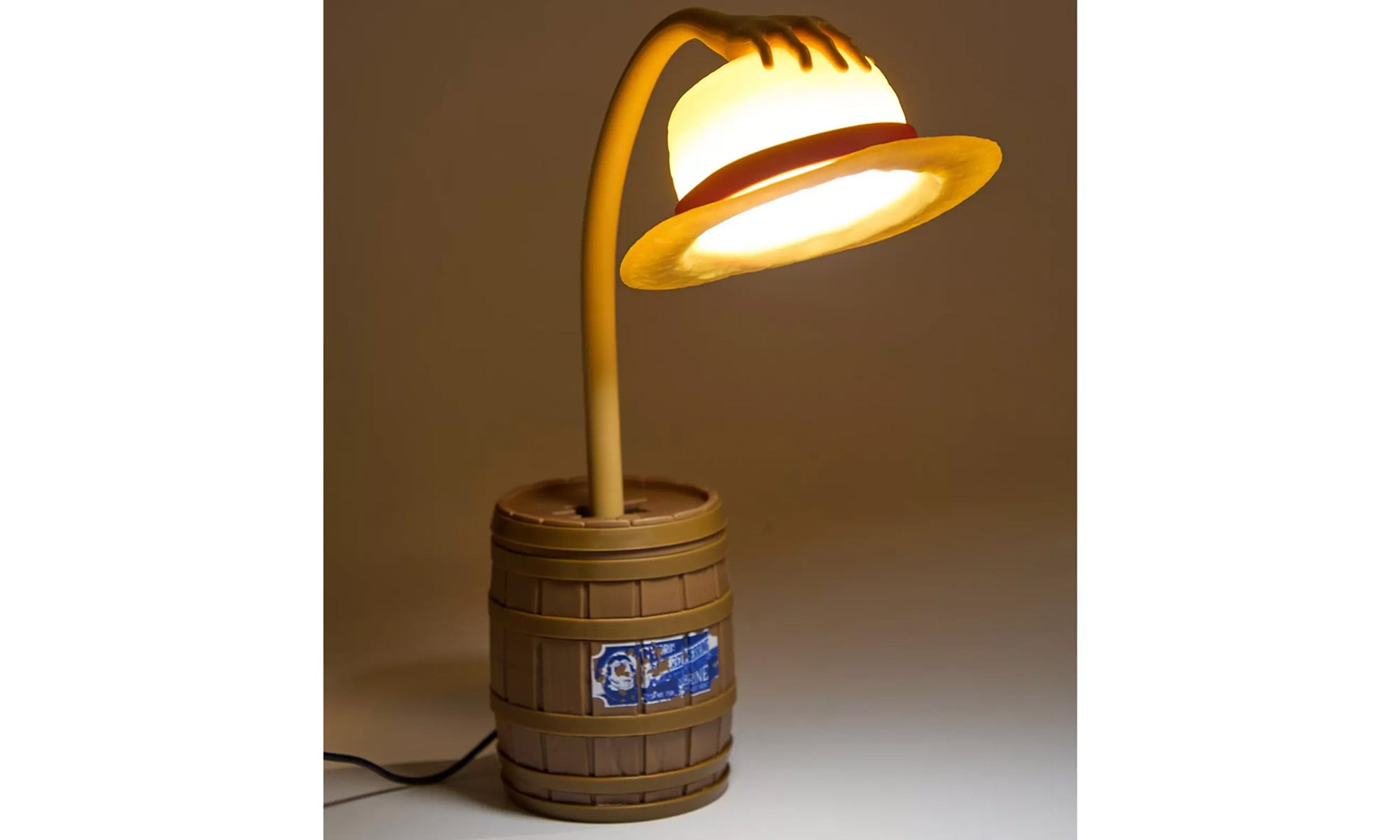 One Piece Straw Hat Posable Hand Lamp