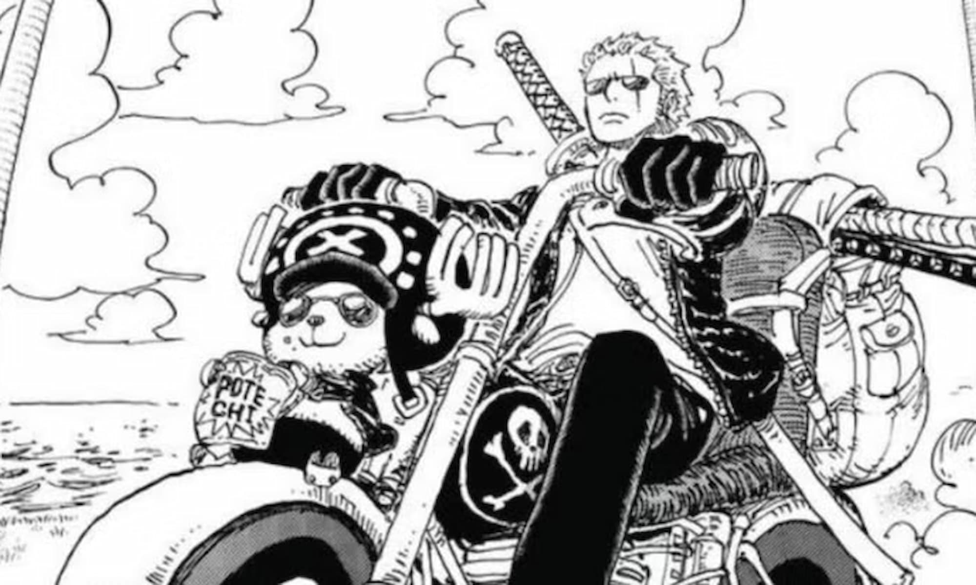 One Piece Zoro And Chopper On A Motorcycle