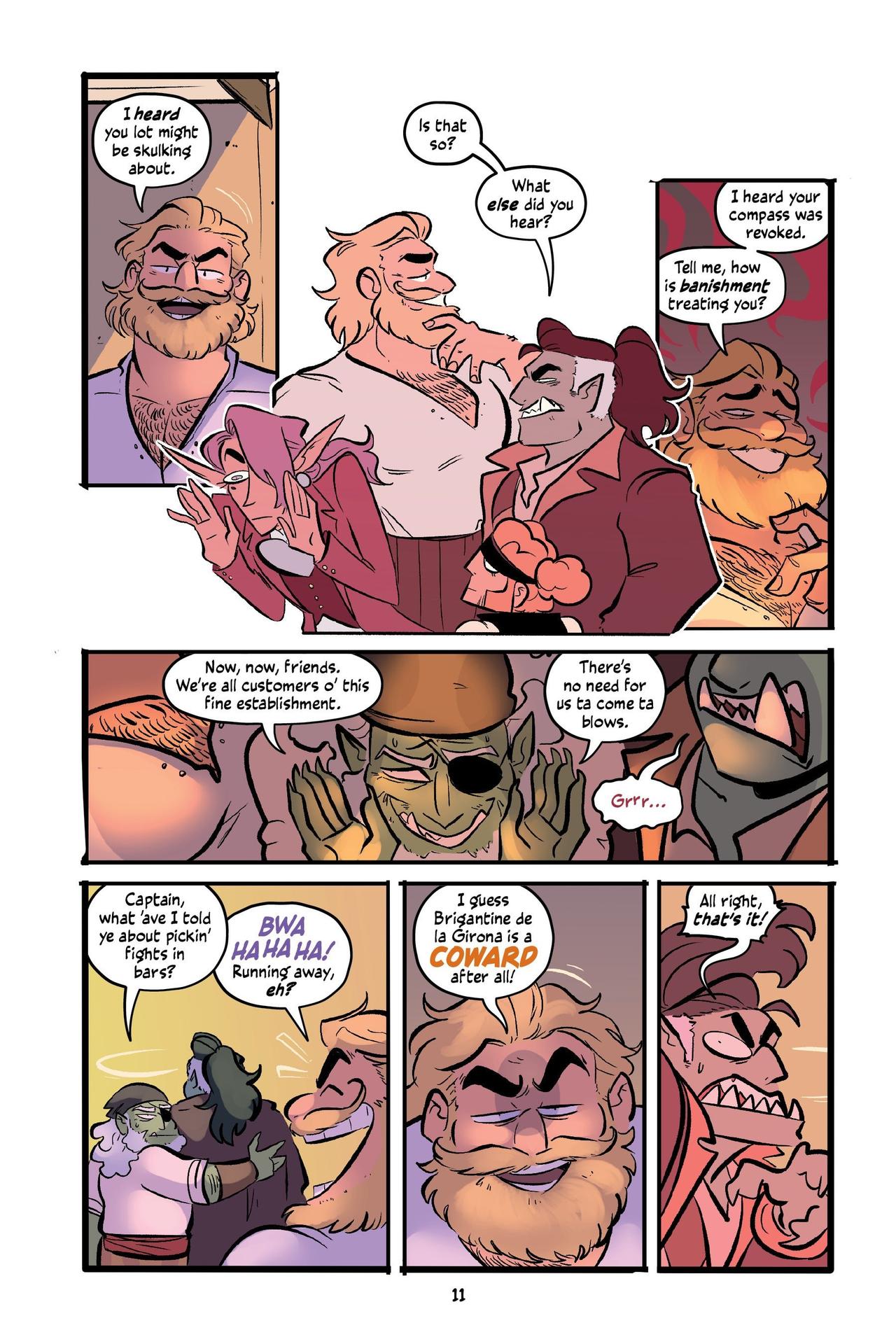 Internal comics page from The Pirate and the Porcelain Girl