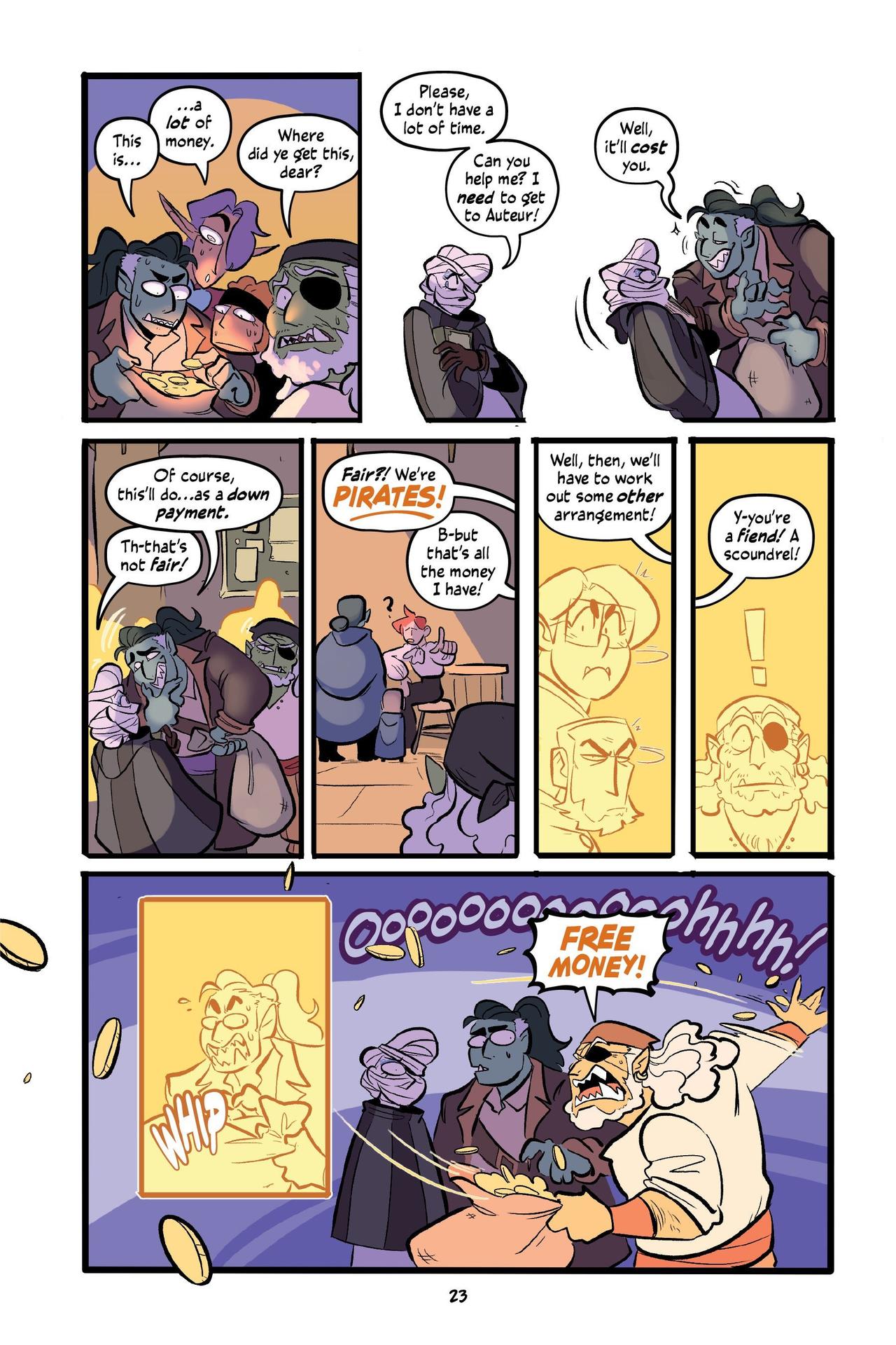 Internal comics page from The Pirate and the Porcelain Girl