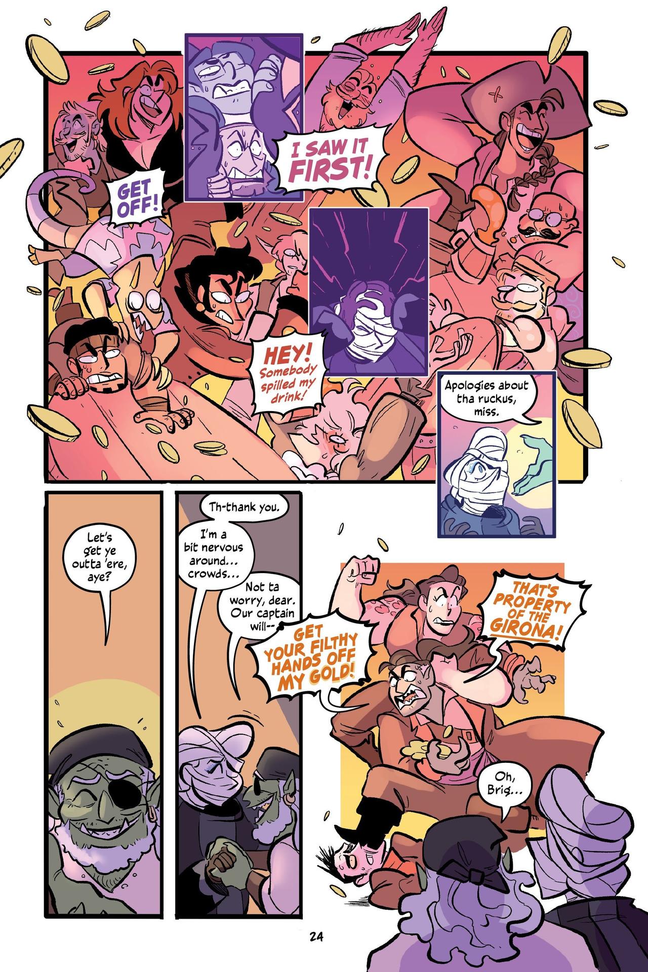 Internal comics page from The Pirate and the Porcelain Girl