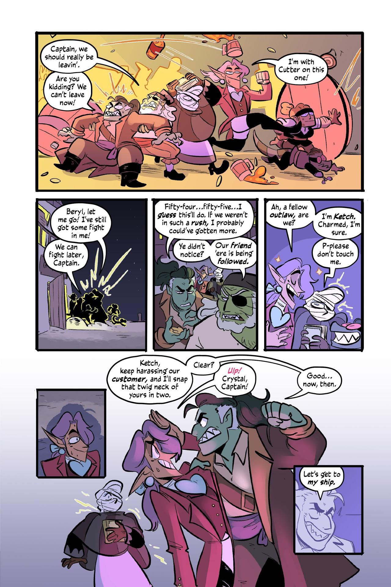 Internal comics page from The Pirate and the Porcelain Girl