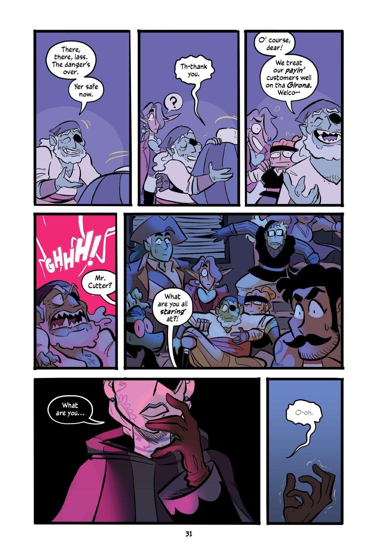 Internal comics page from The Pirate and the Porcelain Girl