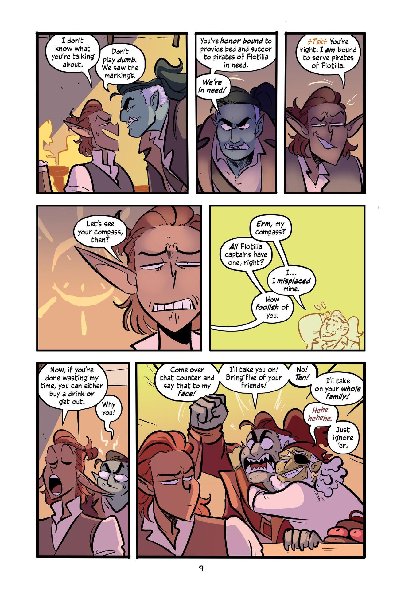 Internal comics page from The Pirate and the Porcelain Girl