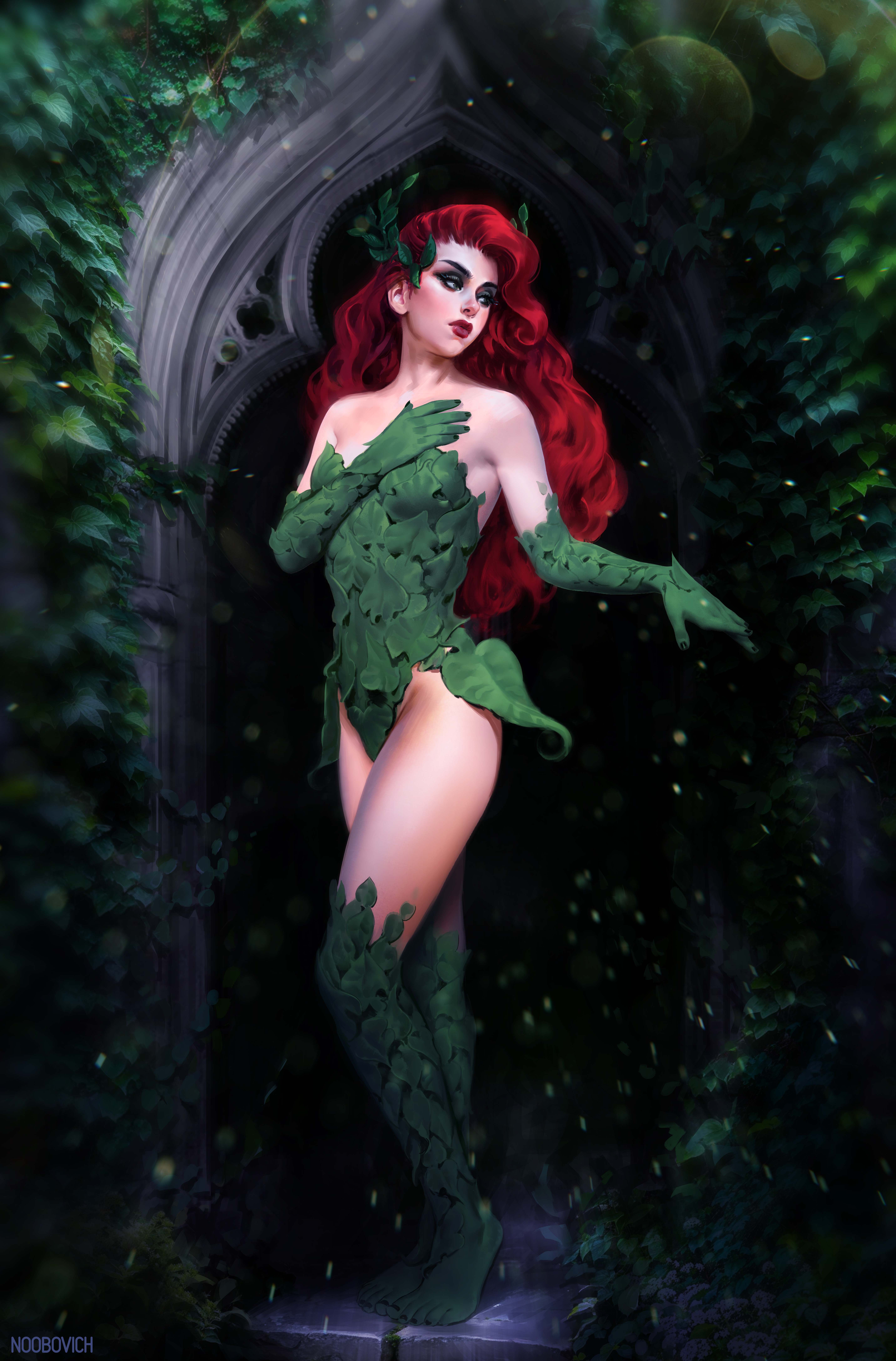 The variant cover for Poison Ivy #47 by Noobovich
