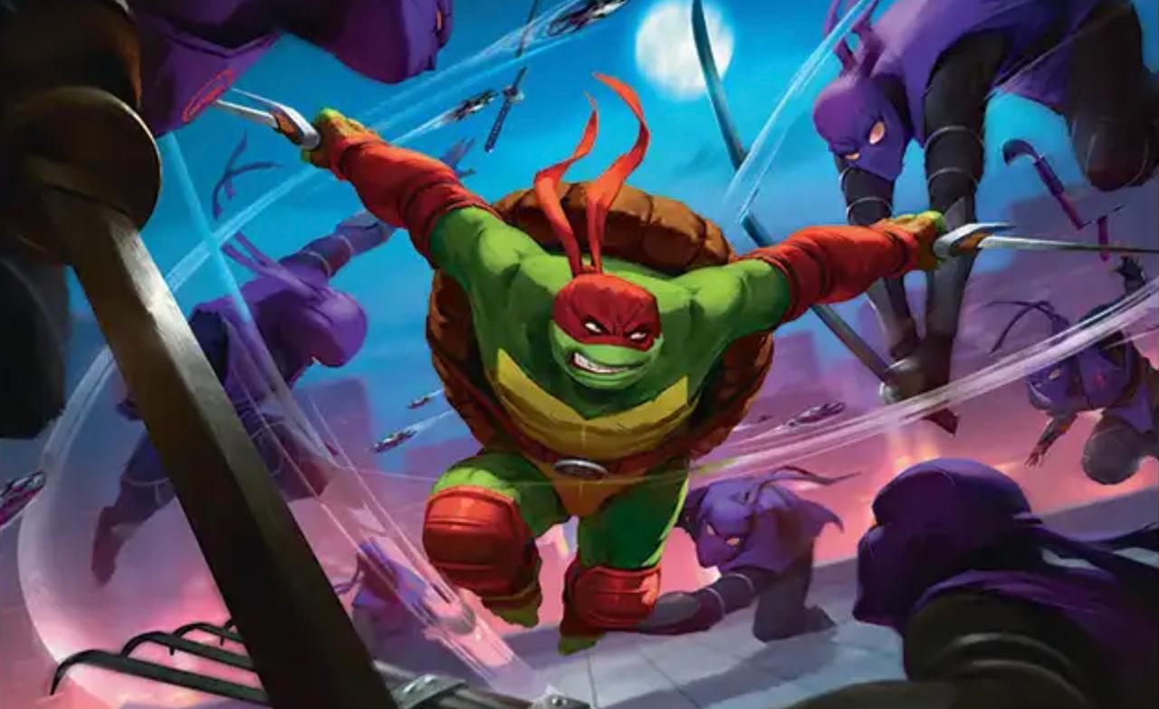 An image of Raphael, Ninja Destroyer from Magic: The Gathering x Teenage Mutant Ninja Turtles