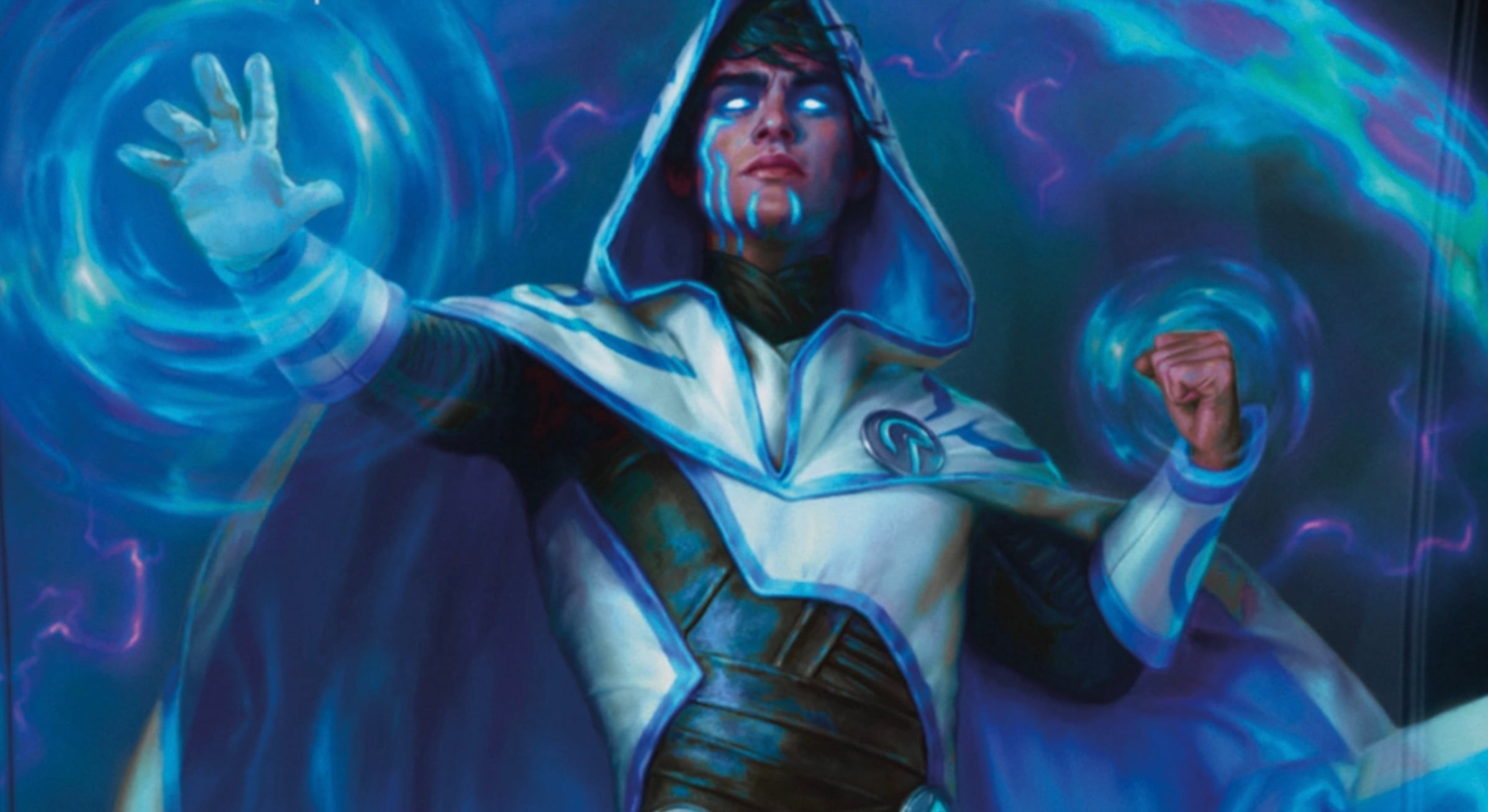 Jace Beleren on the cover of the Magic: The Gathering Reality Fracture commander deck
