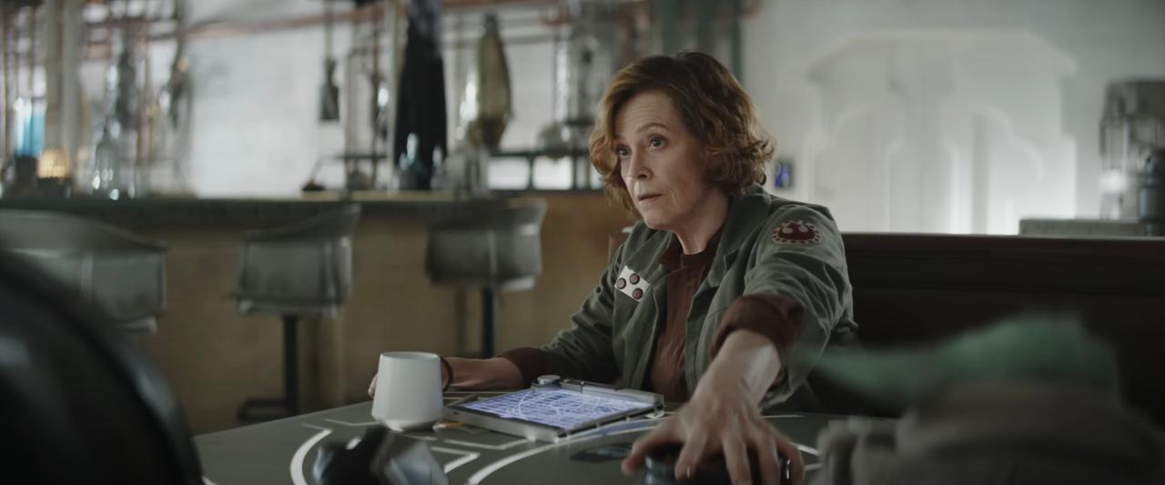 Sigourney Weaver in the trailer for The Mandalorian and Grogu