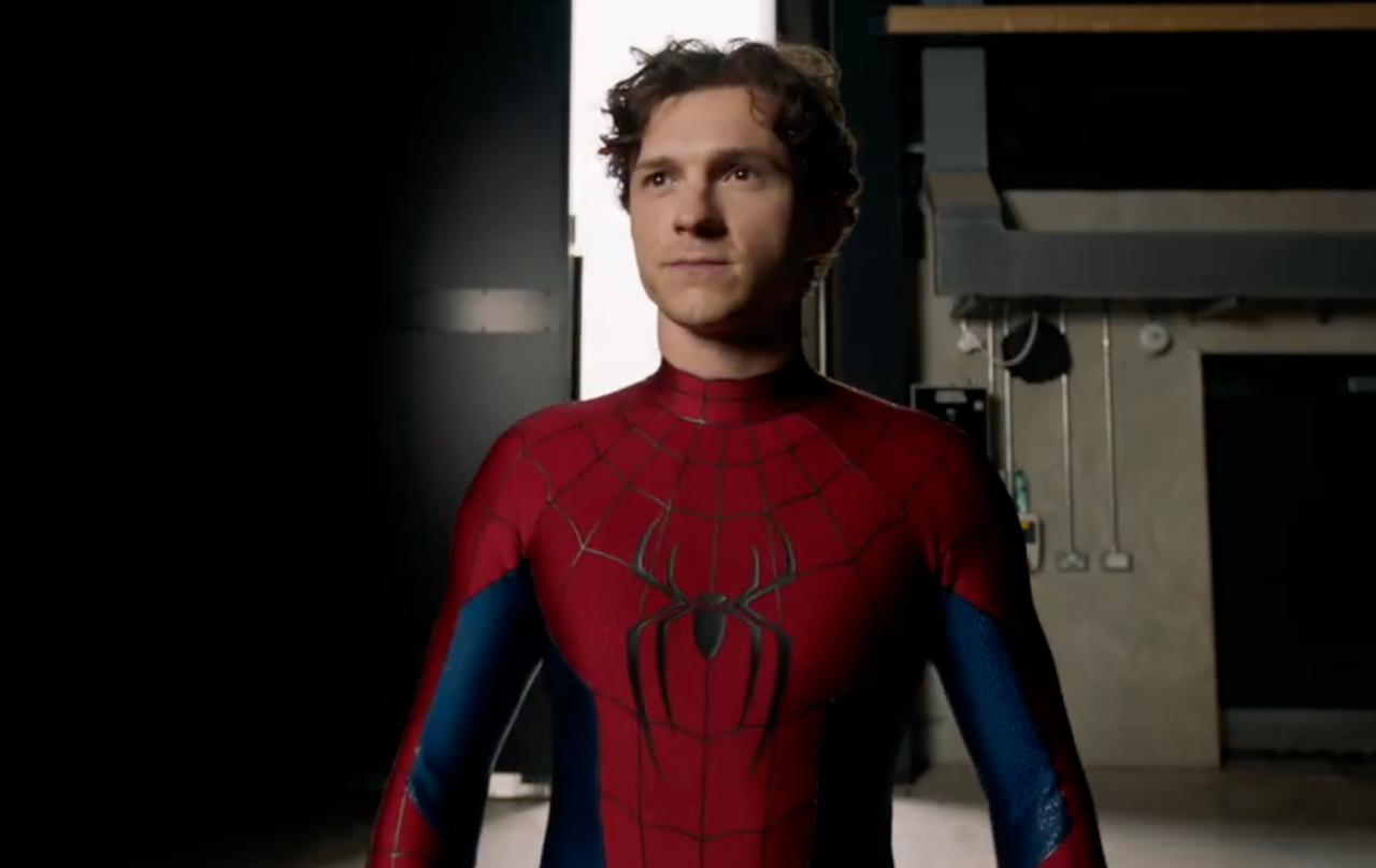 A still from the video posted on the Spider-Man Movie X account of Tom Holland