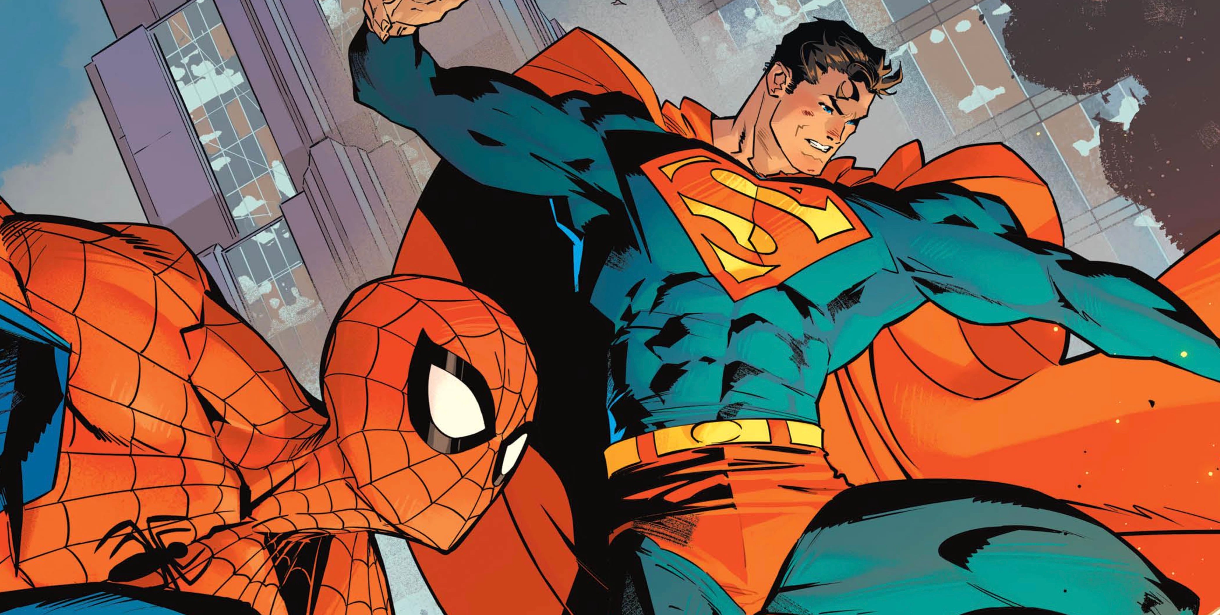 The Jorge Jiménez cover of Superman/Spider-Man #1