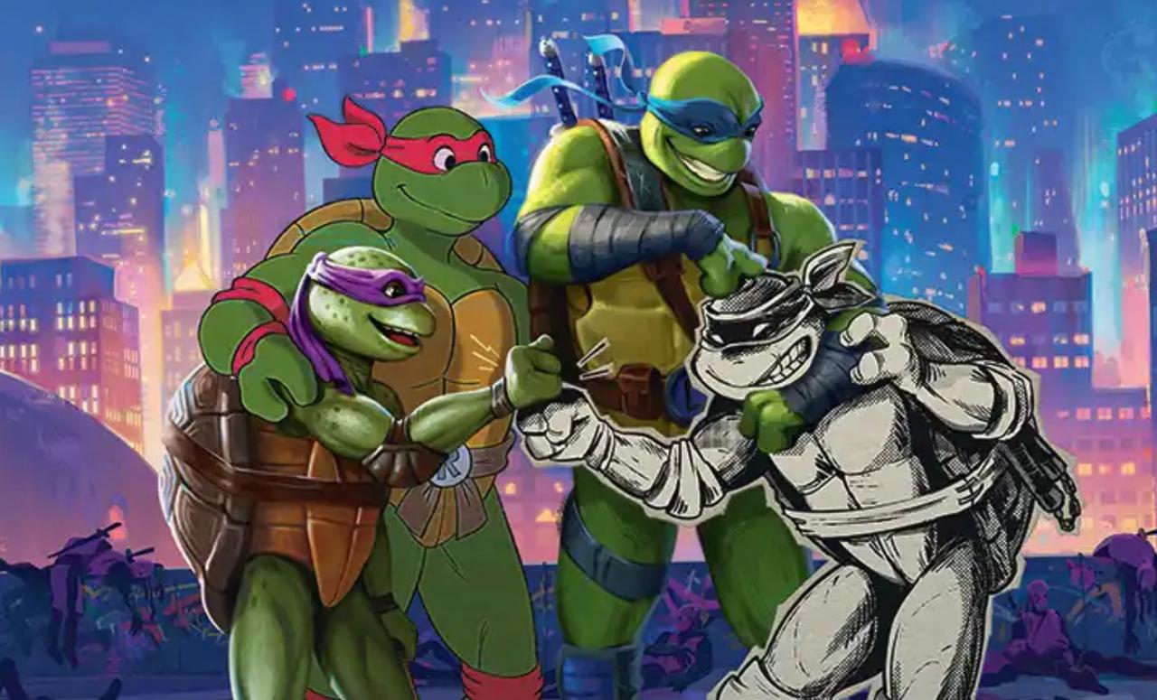 The art for the Turtles Forever card from Magic: The Gathering