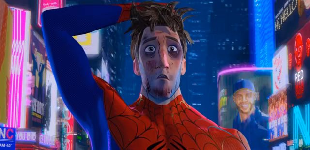 An image of Peter B. Parker in Spider-Man: Into the Spider-Verse