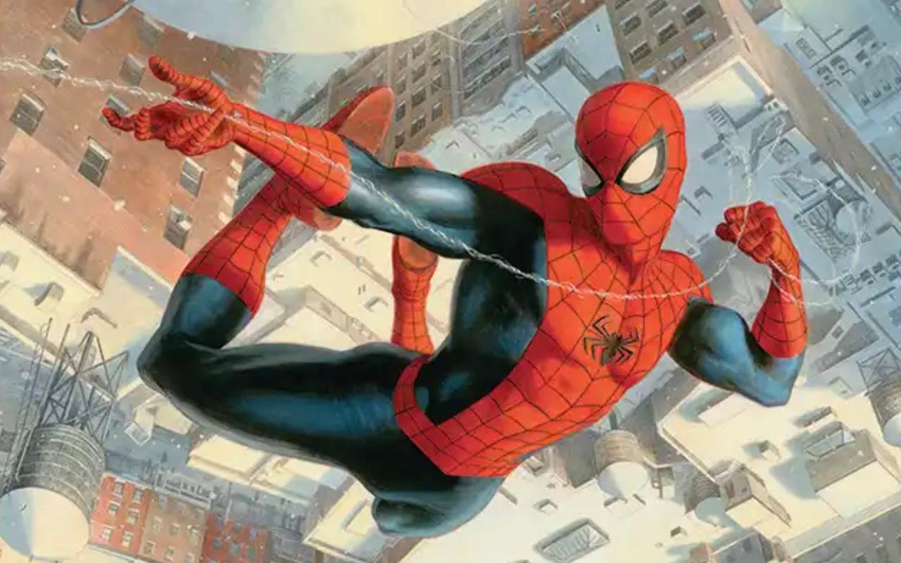 The artwork for the Magic: The Gathering card Spider-Man, Peter Parker